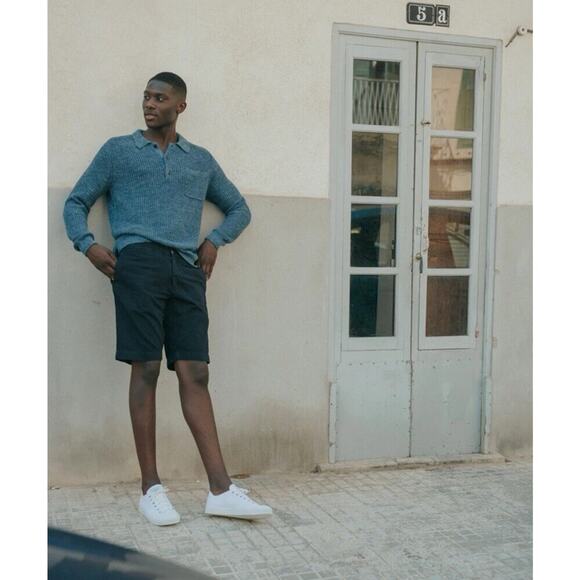 Ralph Lauren Collection Purple Label Mens Textured Silk Linen Polo Shirt Sweater - Picture 2 of 9